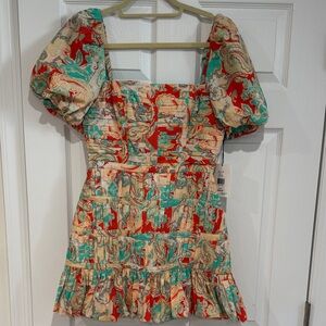 AMUR Multicolor Puff Sleeve Dress